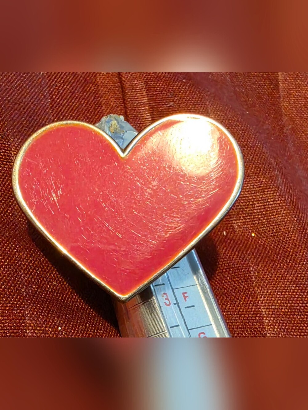 VICTORIA'S SECRET LOVE PINK DOG SILVER TONE HEART RING Size 6